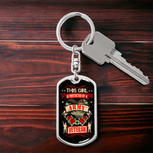 Load image into Gallery viewer, This Girl Is Protected By an Army Veteran Dog Tag Keychain
