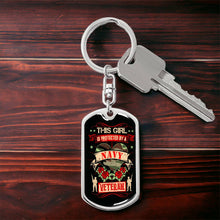 Load image into Gallery viewer, This Girl Is Protected By a Navy Veteran Dog Tag Keychain
