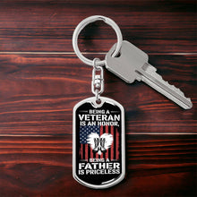 Load image into Gallery viewer, Being a Father is Priceless Dog Tag Keychain
