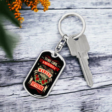 Load image into Gallery viewer, This Girl Is Protected By a Marine Veteran Dog Tag Keychain
