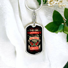 Load image into Gallery viewer, This Girl Is Protected By an Air Force Veteran Dog Tag Keychain
