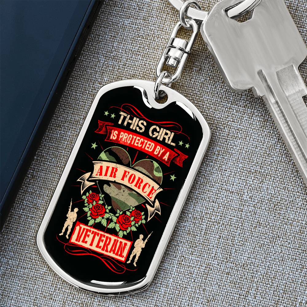 This Girl Is Protected By an Air Force Veteran Dog Tag Keychain