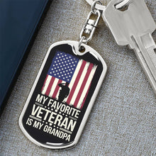 Load image into Gallery viewer, My Favorite Veteran is My Grandpa Dog Tag
