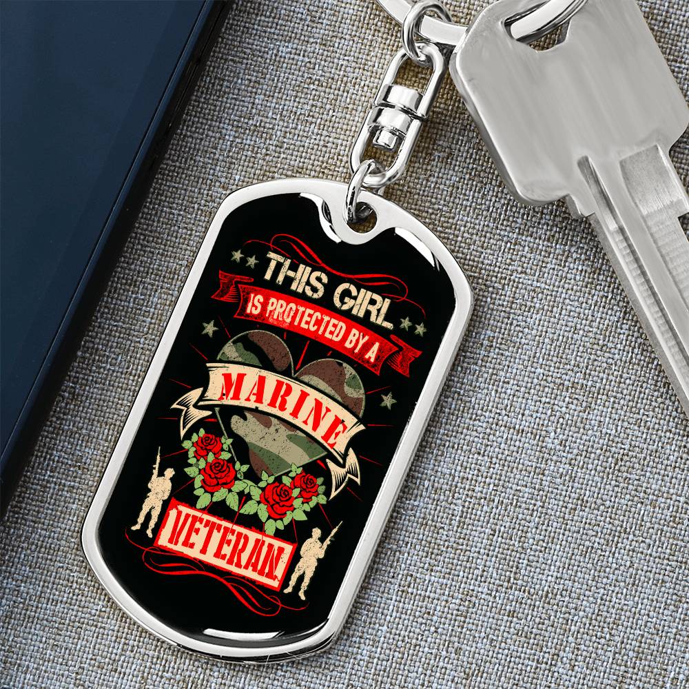 This Girl Is Protected By a Marine Veteran Dog Tag Keychain