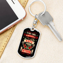 Load image into Gallery viewer, This Girl Is Protected By a Navy Veteran Dog Tag Keychain
