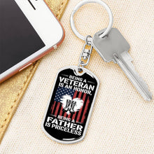 Load image into Gallery viewer, Being a Father is Priceless Dog Tag Keychain
