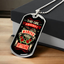 Load image into Gallery viewer, This Girl Is Protected By a Marine Veteran Dog Tag Necklace
