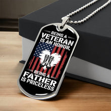 Load image into Gallery viewer, Being a Father is Priceless Dog Tag Necklace
