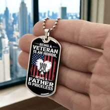 Load image into Gallery viewer, Being a Father is Priceless Dog Tag Necklace
