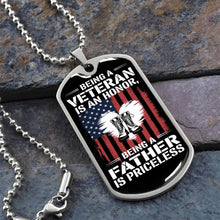 Load image into Gallery viewer, Being a Father is Priceless Dog Tag Necklace
