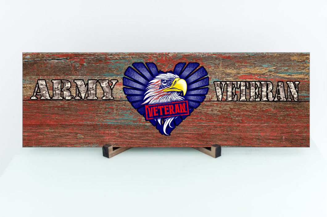 Army Veteran Wooden Sign