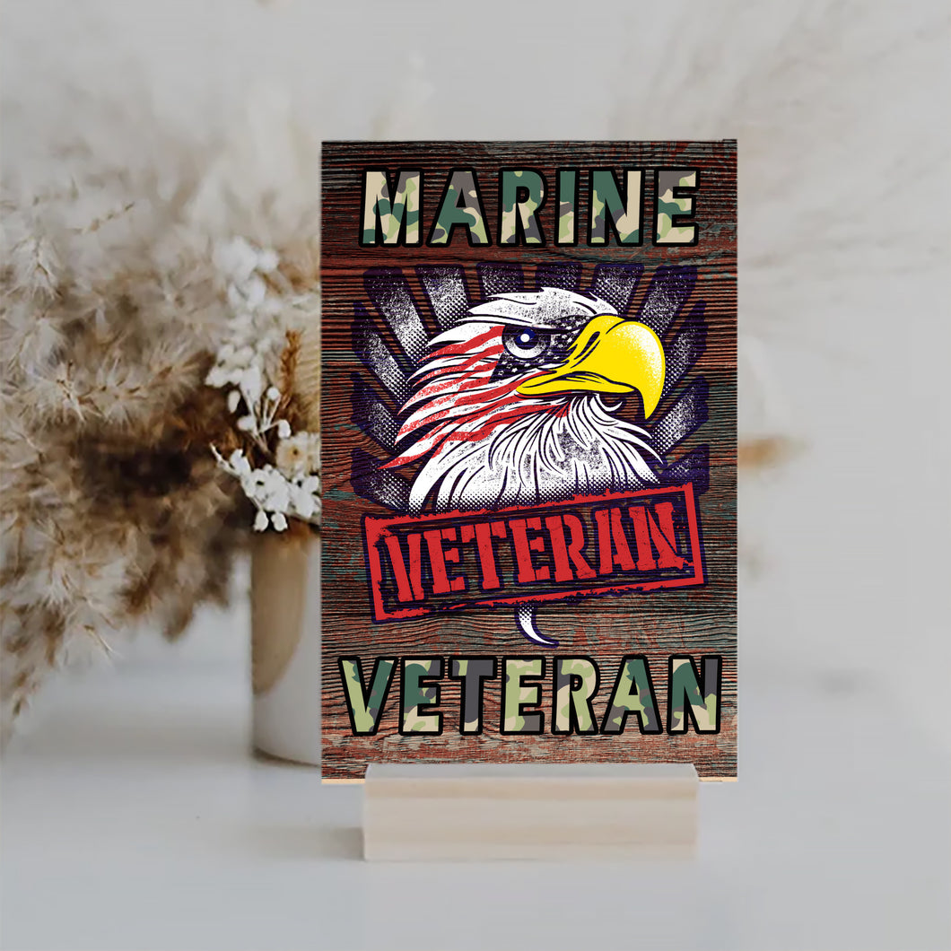 Marine Veteran Wooden Sign