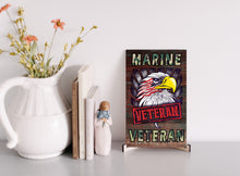 Load image into Gallery viewer, Marine Veteran Wooden Sign
