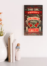 Load image into Gallery viewer, This Girl is Protected by an Air Force Veteran Wooden Sign Gift
