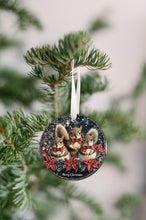 Load image into Gallery viewer, Adorable 3 Raccoons Merry Christmas Round Plastic Christmas Ornament – Perfect Holiday Gift
