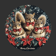 Load image into Gallery viewer, Adorable 3 Raccoons Merry Christmas Round Plastic Christmas Ornament – Perfect Holiday Gift
