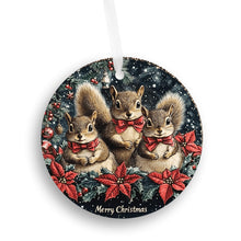 Load image into Gallery viewer, Adorable 3 Raccoons Merry Christmas Round Plastic Christmas Ornament – Perfect Holiday Gift
