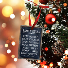 Load image into Gallery viewer, Family Rules Christmas Ornament
